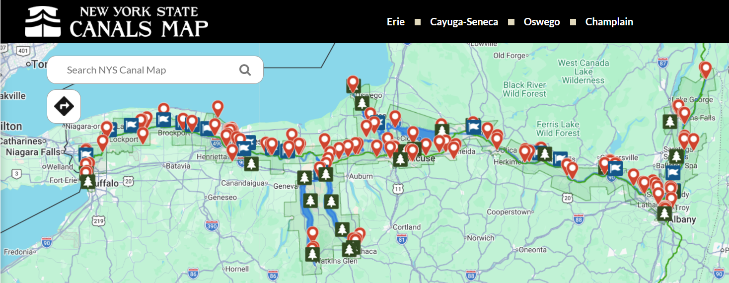 map of the canalway corridor with points of interest highlighted